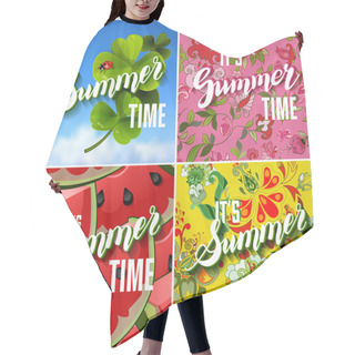 Personality  Colorful Bright Lettering Summer Cards. Hair Cutting Cape