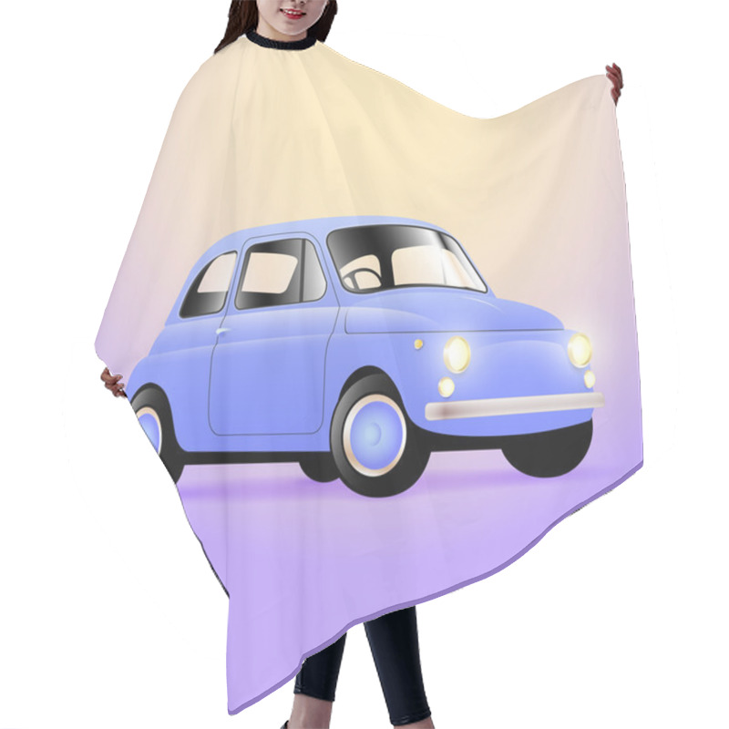 Personality  Vintage Classic Car Vector Illustration Hair Cutting Cape