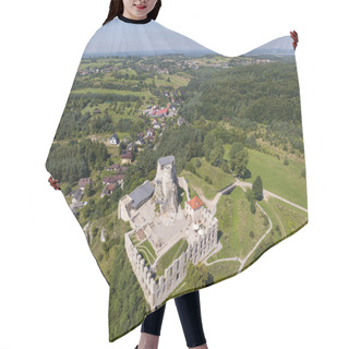 Personality  Rabsztyn, Poland. Ruins Of Medieval Royal Castle On The Rock In Polish Jurassic Highland. Rabsztyn Aerial View In Summer. . Ruins Of Medieval Royal Rabsztyn Castle In Poland. Aerial View In Surise Light In Summer.  Hair Cutting Cape