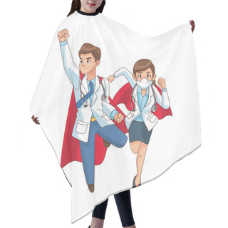 Personality  Super Doctors Couple Comic Characters Hair Cutting Cape