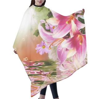 Personality  Exotic Flora. Sunset Tropical Background Hair Cutting Cape