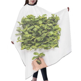 Personality  Hand Holding Mint Leaf Hair Cutting Cape