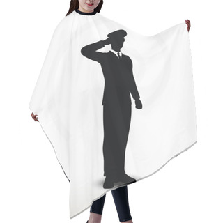 Personality  Army General Silhouette With Hand Gesture Saluting Hair Cutting Cape