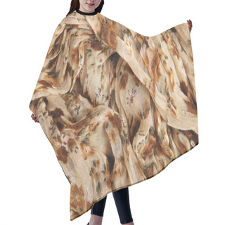 Personality  Patterned Crumpled Fabric Texture Background. Hair Cutting Cape