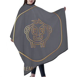 Personality  Animal Head Outline Golden Line Premium Logo Or Icon Hair Cutting Cape