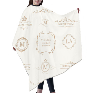 Personality  Set Of Elegant Floral Monograms And Borders Hair Cutting Cape