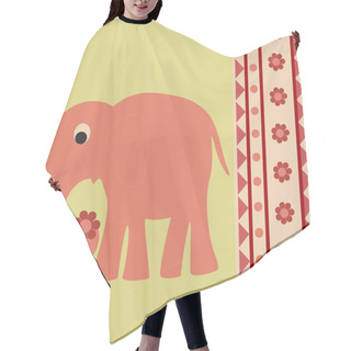 Personality  Vector Background With Elephant. Hair Cutting Cape