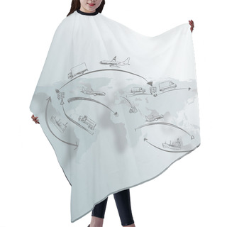 Personality  Logistics Technology Concept Hair Cutting Cape