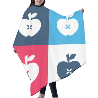 Personality  Apple Heart Blue And Red Four Color Minimal Icon Set Hair Cutting Cape