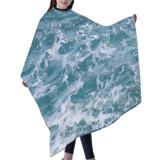 Personality  Ocean Water Background. Blue Sea Texture With Waves And Foam. Hair Cutting Cape
