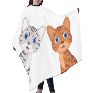 Personality  Cute Two Baby Cat Cartoon Hair Cutting Cape