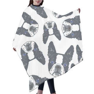 Personality  Seamless Pattern With French Bulldog. Hair Cutting Cape