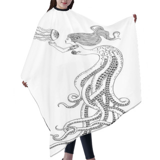 Personality  Beautiful Mermaid With Jellyfish In Her Hands Hair Cutting Cape