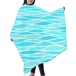 Personality  Seamless Patterns With Stylized Waves Blue Shades Hair Cutting Cape