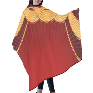 Personality  Red Curtain Hair Cutting Cape