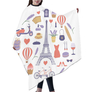 Personality  Paris Set With Romantic French Travel Elements Hair Cutting Cape