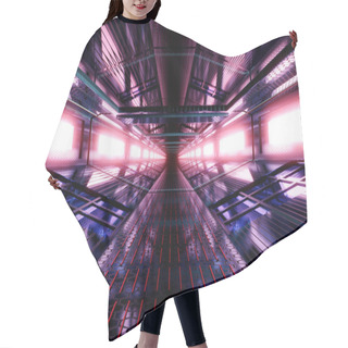 Personality  Science Fiction Corridor Illustration Hair Cutting Cape