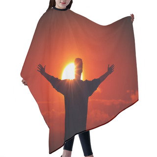 Personality  Man Facing The Sun Finding Power Source Hair Cutting Cape