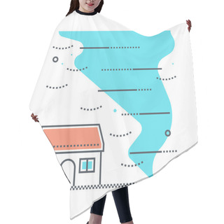 Personality  Color Line, Storm Insurance Concept Illustration, Icon Hair Cutting Cape