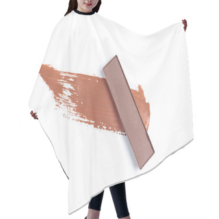 Personality  Top View Of Eyeshadow Of Brown Color With Stroke On White Background Hair Cutting Cape