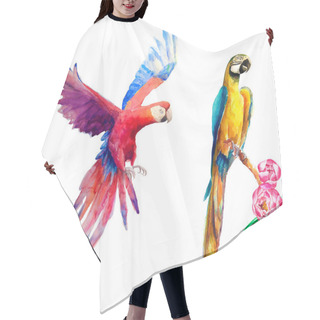 Personality  Watercolor Parrots O Hair Cutting Cape