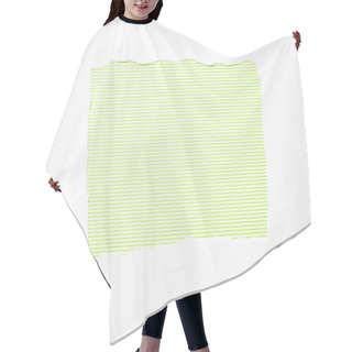 Personality  Lime Green Striped Colorful Background In White Torn Paper Hole Hair Cutting Cape