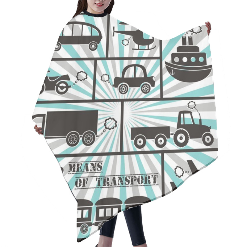 Personality  Transport Icons Hair Cutting Cape