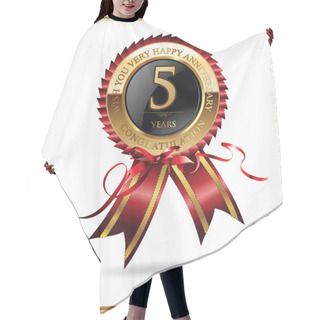 Personality  5 Years Anniversary Label Hair Cutting Cape