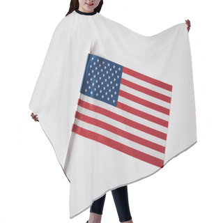 Personality  Closeup View Of United States Of American Flagpole On White Surface  Hair Cutting Cape