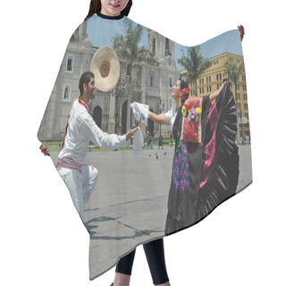 Personality  Marinera Dancers In Front Of The Cathedral In Lima Peru Hair Cutting Cape