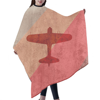 Personality  Vector Retro Airplane On Grunge Background Hair Cutting Cape