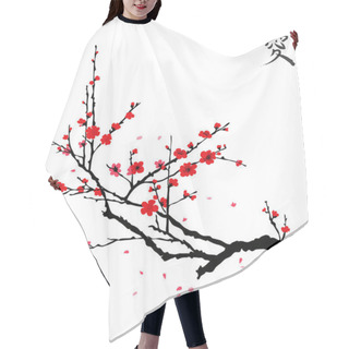 Personality  Realistic Sakura Blossom - Japanese Cherry Tree Isolated On White Background Hair Cutting Cape