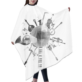 Personality  Musical Instruments Background Hair Cutting Cape
