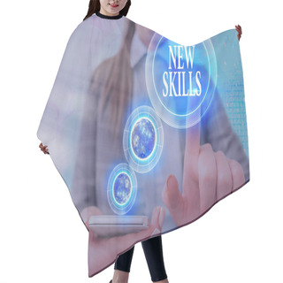 Personality  Handwriting Text Writing New Skills. Concept Meaning Recently Acquired Learned Abilities Knowledge Competences Elements Of This Image Furnished By NASA. Hair Cutting Cape