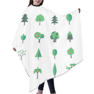 Personality  Tree Icon Set Hair Cutting Cape