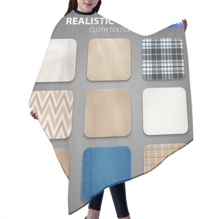 Personality  Fabric Square Swatches Realistic Set  Hair Cutting Cape