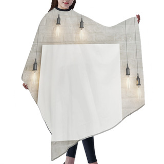 Personality  Mock Up Poster With Ceiling Lamps, 3d Illustraton Hair Cutting Cape