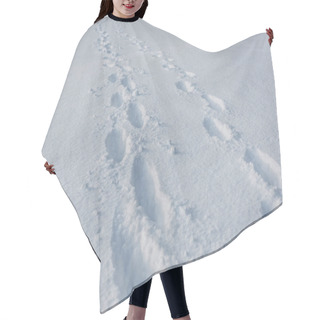 Personality  Footprints On White Clear Snow With Copy Space Hair Cutting Cape