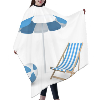 Personality  Beach Umbrella, Chair And Ball Hair Cutting Cape