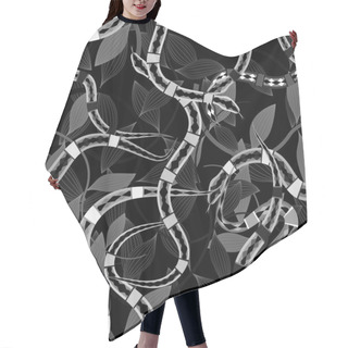 Personality  Snakes And Leaves Pattern Seamless On A Black Background  Hair Cutting Cape
