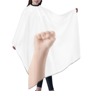 Personality  Partial View Of Woman Showing Yes Sign In Deaf And Dumb Language Isolated On White Hair Cutting Cape