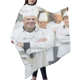 Personality  Five Chefs Wearing Uniforms While Posing In A Kitchen Hair Cutting Cape