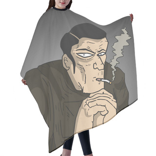 Personality  Hard Man Vector Illustration Hair Cutting Cape