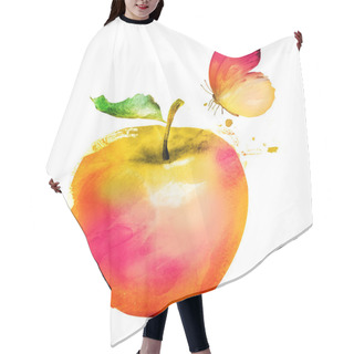 Personality  Watercolor Apple With Butterfly Hair Cutting Cape