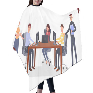 Personality  Business Meeting, Team Management Illustration Hair Cutting Cape