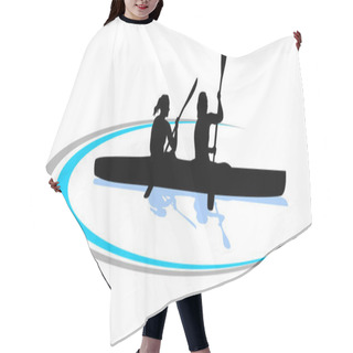 Personality  Canoe Water Sport Vector Illustration Hair Cutting Cape
