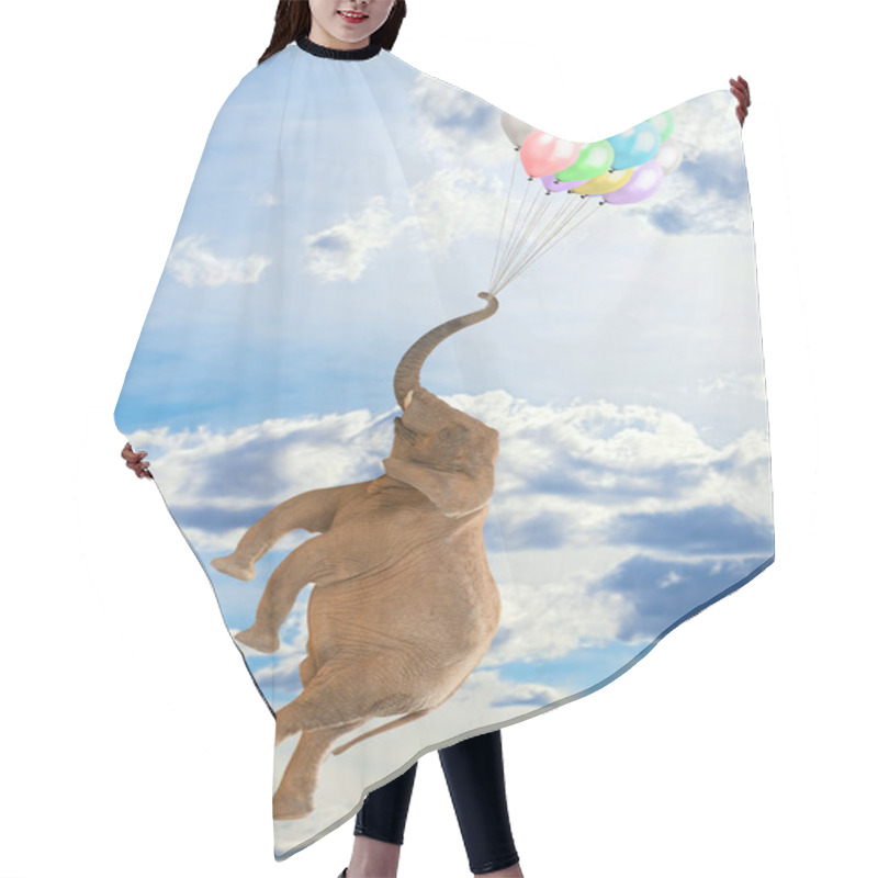 Personality  Elephant Flying With Balloons Hair Cutting Cape