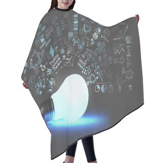 Personality  Light Bulb 3d On Business Strategy Background As Concept Hair Cutting Cape