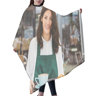 Personality  Waitress Holding Tray Hair Cutting Cape