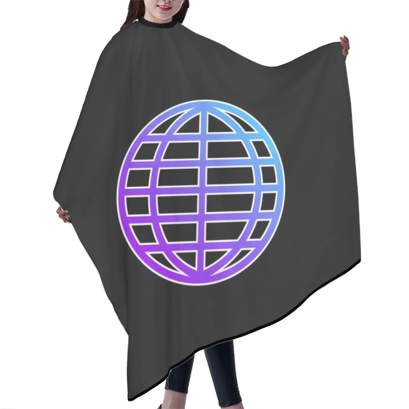 Personality  Big Globe Grid Blue Gradient Vector Icon Hair Cutting Cape